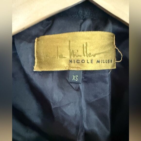 Nicole Miller Women’s Black Leather Jacket Textured Asymmetrical Jacket, size XS - Picture 7 of 13